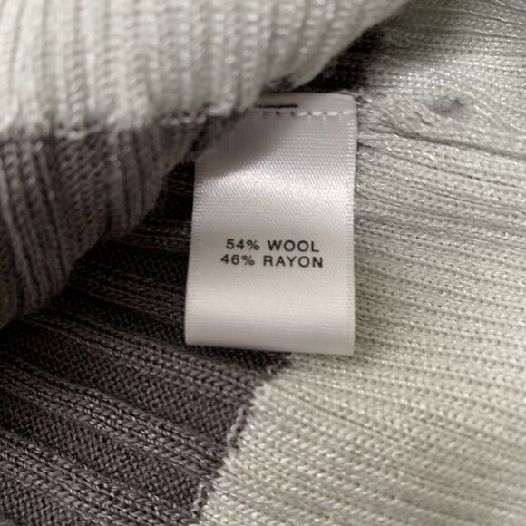 St. John Womens size Large Brown Wool Blend Ribbed Color Block Sweater Pullover - Picture 11 of 13